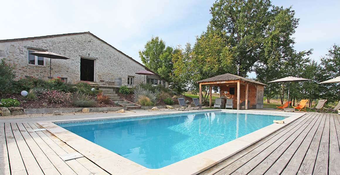 The pool, pool house and communal games area